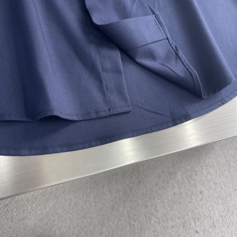 Kiton 남성 면 소재 자수 칼라 긴팔 셔츠 001-173873