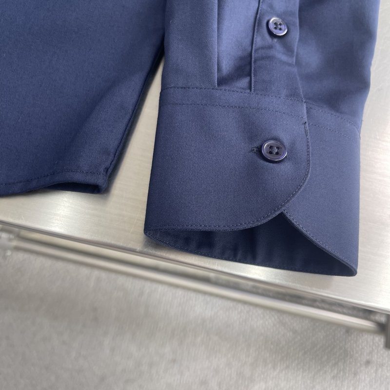 Kiton 남성 면 소재 자수 칼라 긴팔 셔츠 001-173873