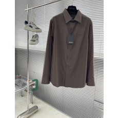 Kiton 남성 면 소재 자수 칼라 긴팔 셔츠 001-173874