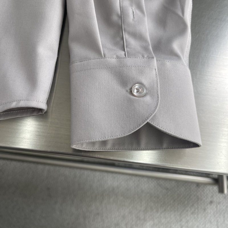 Kiton 남성 면 소재 자수 칼라 긴팔 셔츠 001-173877