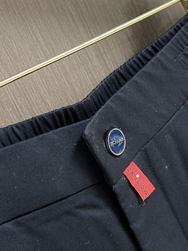 Kiton 빈티지 캐주얼 정장 바지 남성 슬림 핏 001-173892