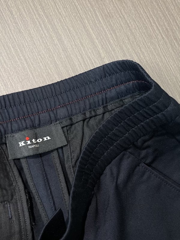 Kiton 빈티지 캐주얼 정장 바지 남성 슬림 핏 001-173892