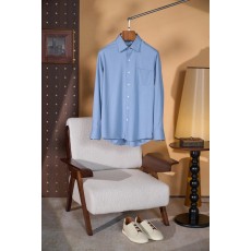 Kiton 남성 울 천조끼 무늬 긴팔 셔츠 001-173895