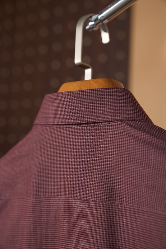 Kiton 울 천사격 긴팔 셔츠 001-173896