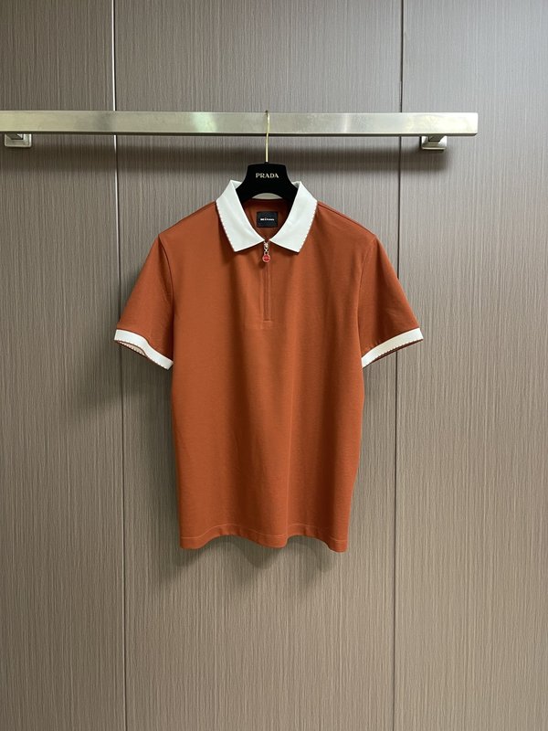 Kiton 남성 하프 지퍼 니트 폴로 셔츠 001-173897