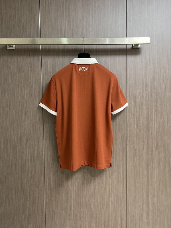 Kiton 남성 하프 지퍼 니트 폴로 셔츠 001-173897