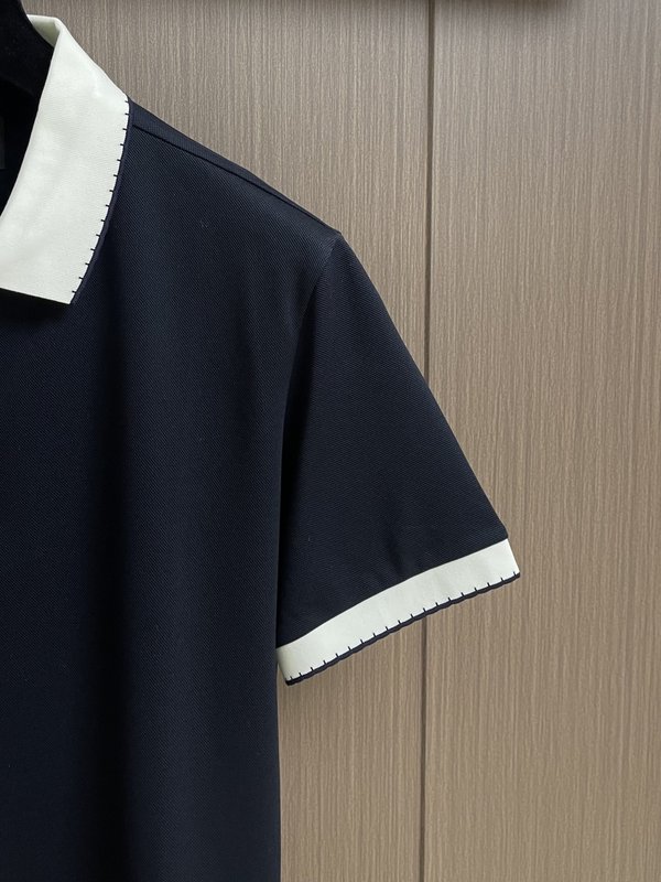 Kiton 남성 하프 지퍼 니트 반팔 폴로 셔츠 001-173900