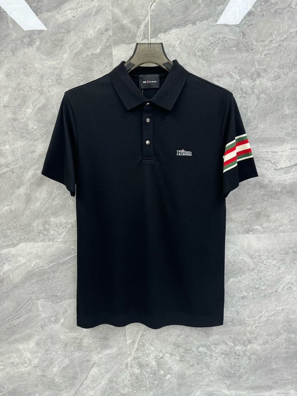 Kiton 남성 비즈니스 니트 폴로 셔츠 001-173901