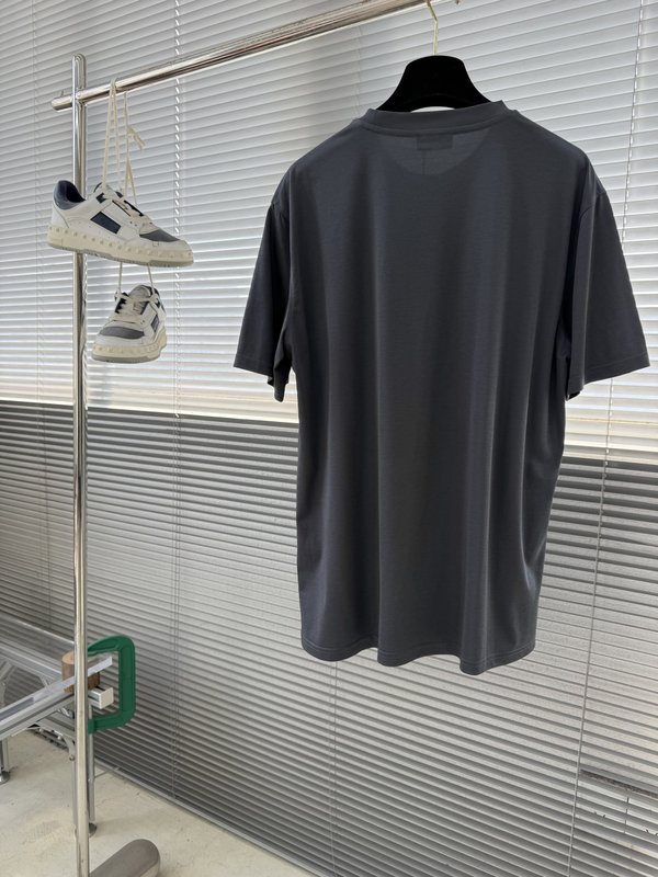 남성 광택 면 라운드 티셔츠 001-173904