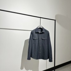 키톤 스타일 실크 리넨 코튼 혼방 남성 셔츠 001-173910