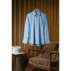 Kiton 울 천사격 긴팔 셔츠 남성용 001-173930