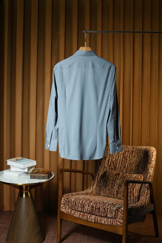 Kiton 울 천사격 긴팔 셔츠 남성용 001-173931