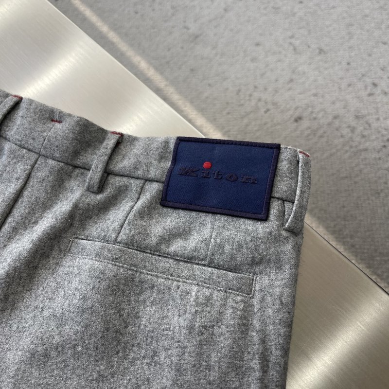 Kiton 남성 울 혼방 비즈니스 정장 바지 001-173942