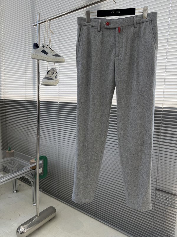 Kiton 남성 울 혼방 비즈니스 정장 바지 001-173942
