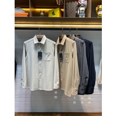 Kiton 남성 텐셀 코튼 라펠 긴팔 셔츠 001-173952