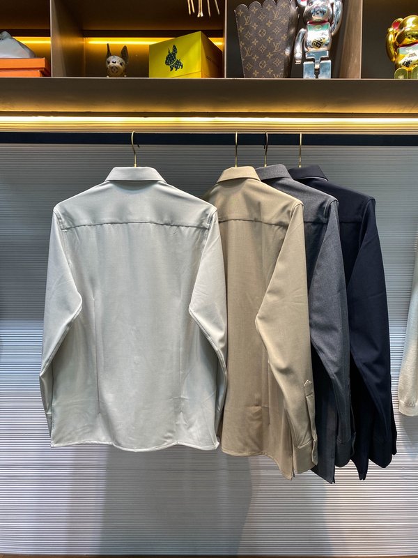 Kiton 남성 텐셀 코튼 라펠 긴팔 셔츠 001-173952