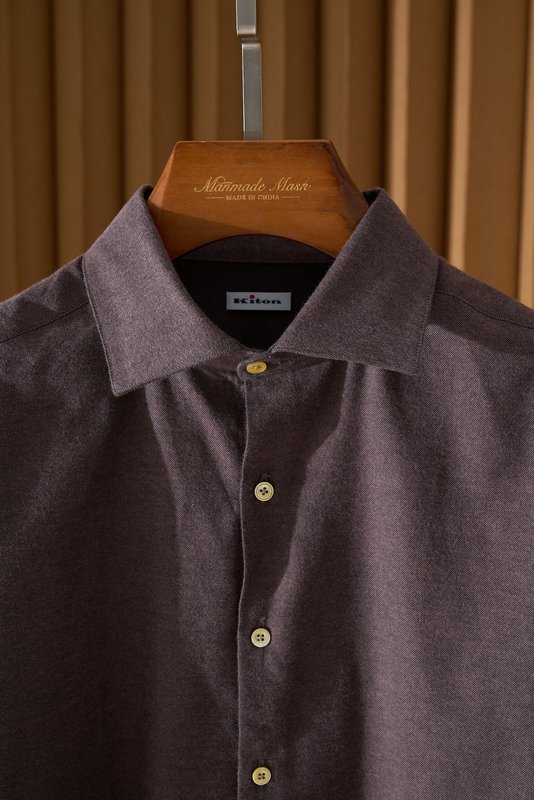 Kiton 남성 두꺼운 벨벳 셔츠 001-173955