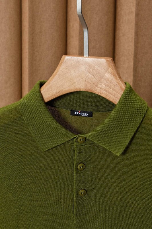 Kiton 남성 폴로 칼라 울 니트 001-173966