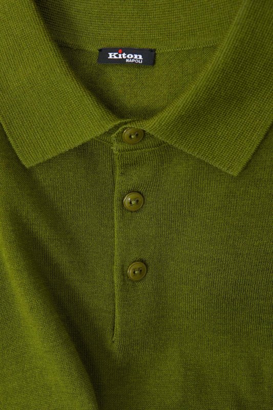 Kiton 남성 폴로 칼라 울 니트 001-173966