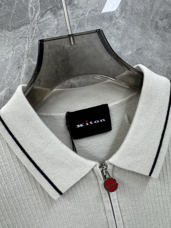 Kiton 고급 비즈니스 울 블렌드 니트 001-173967