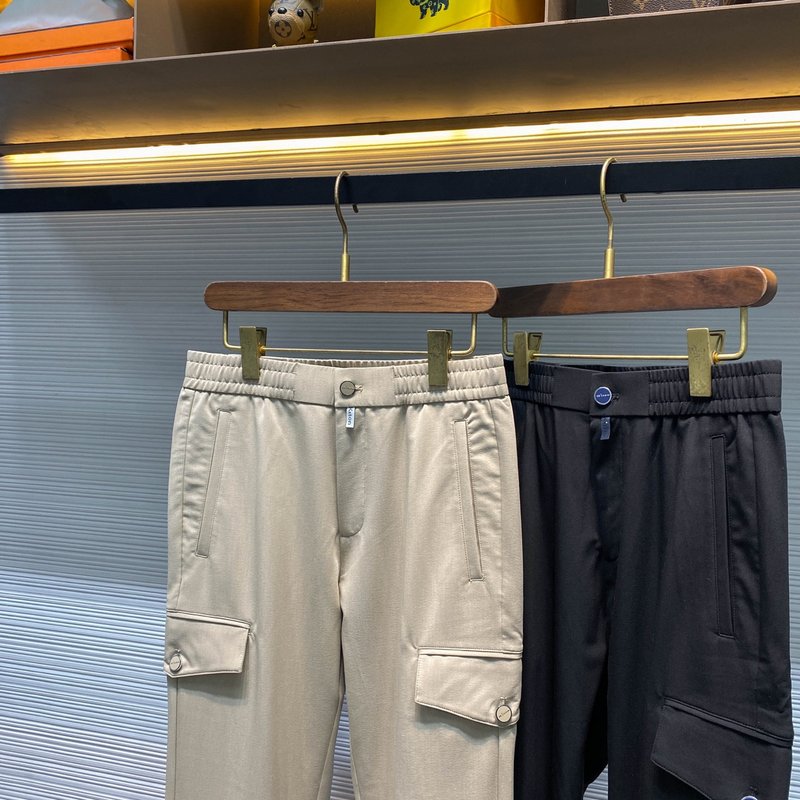 Kiton 가을 겨울 사선 면 스트레이트 캐주얼 팬츠 001-173968