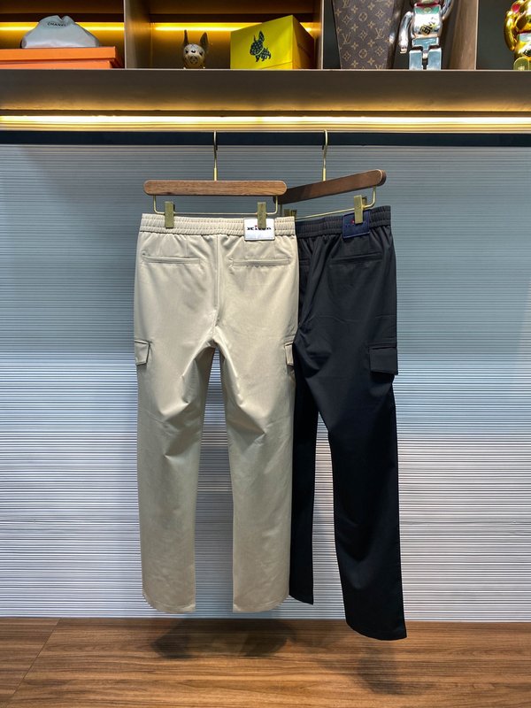 Kiton 가을 겨울 사선 면 스트레이트 캐주얼 팬츠 001-173968