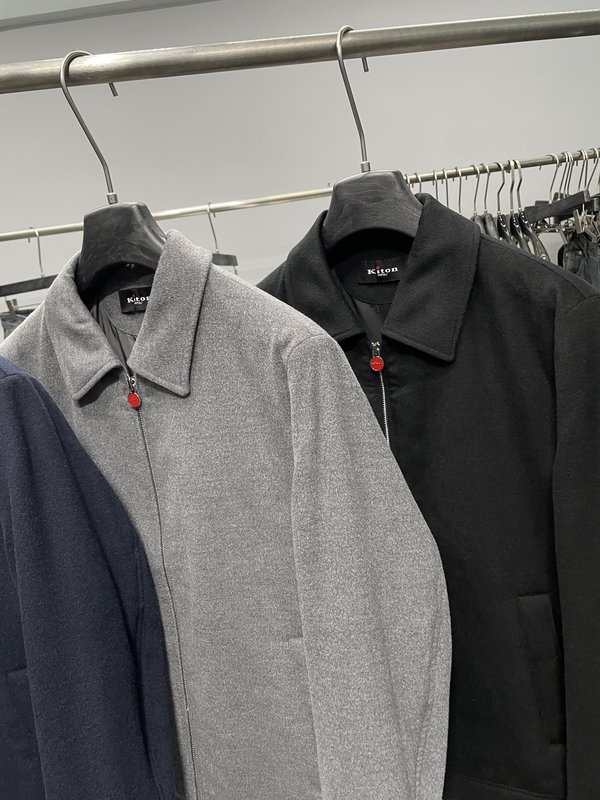 키톤 남성 울 혼방 칼라 지퍼 자켓 001-173977