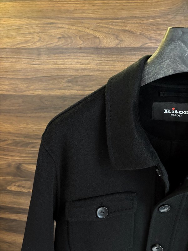 Kiton 울 캐시미어 혼방 남성 셔츠 재킷 001-173983
