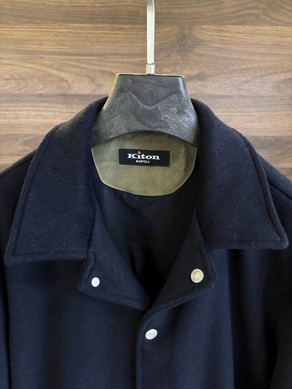 Kiton 울 캐시미어 혼방 남성 셔츠 재킷 001-173984