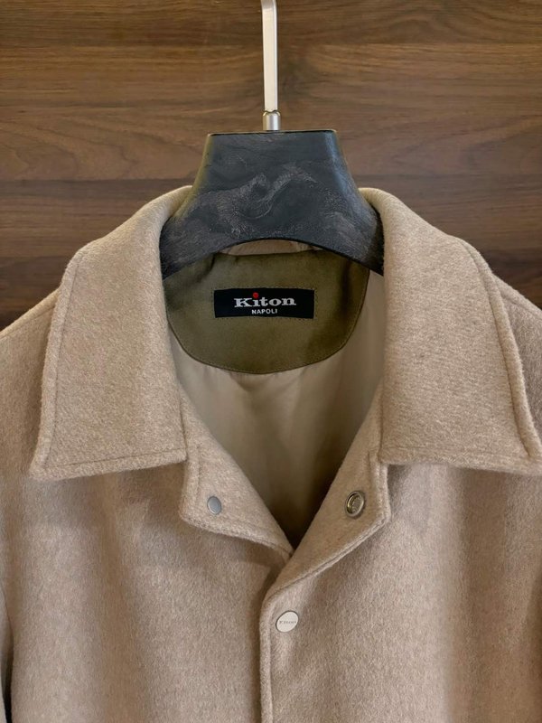 Kiton 남성 울 캐시미어 혼방 셔츠 재킷 001-173985