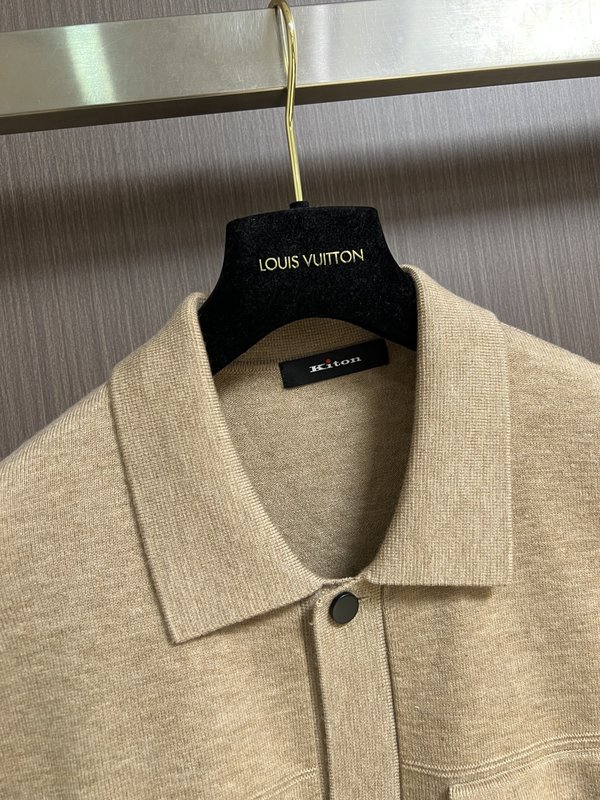 Kiton 가을 겨울 울 플립 칼라 재킷 아우터 001-173986