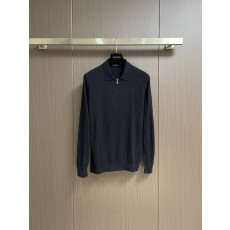 키톤 하프 지퍼 칼라 메리노 울 니트 스웨터 001-174004