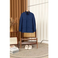 Kiton 스탠드 칼라 웨이스트 조임 트렌치 재킷 001-174028