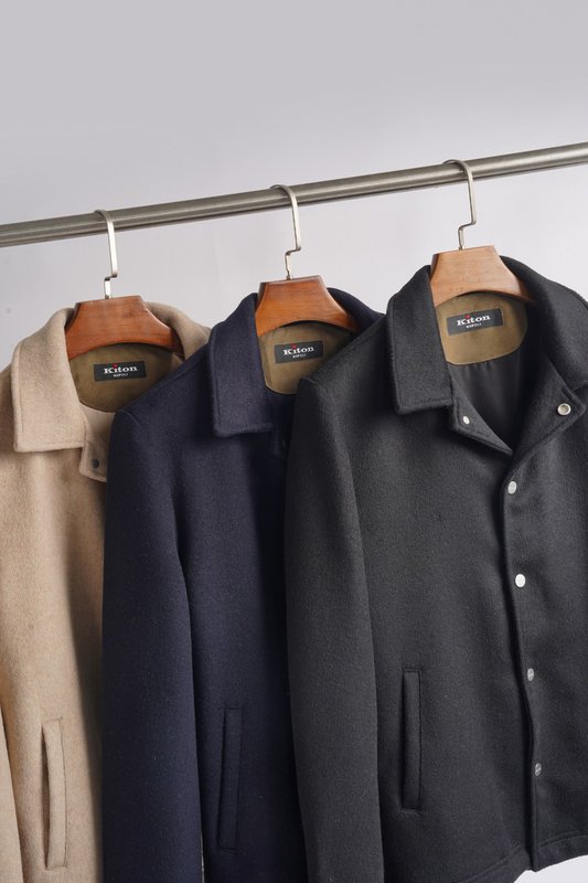 Kiton 울 캐시미어 혼방 남성 셔츠 재킷 001-174034