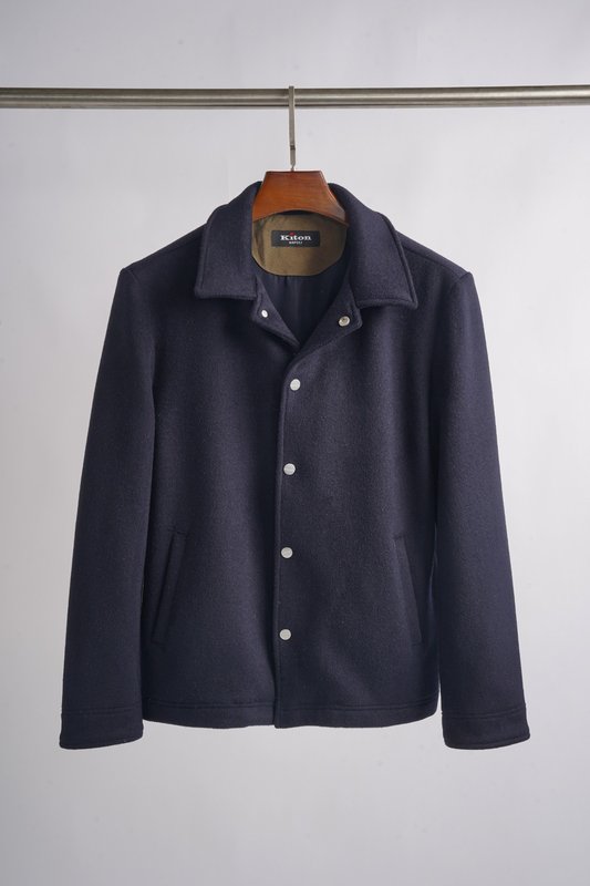 Kiton 울 캐시미어 혼방 남성 셔츠 재킷 001-174034