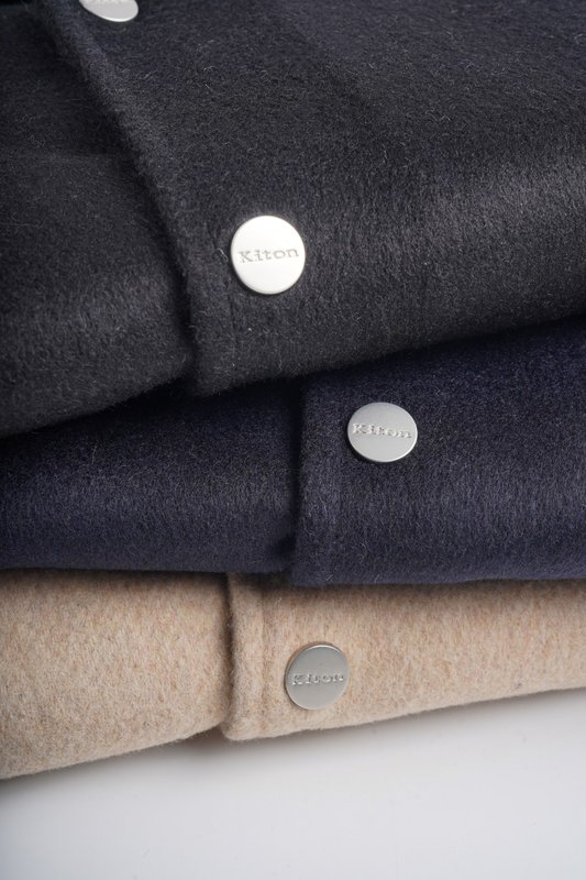Kiton 울 캐시미어 혼방 남성 셔츠 재킷 001-174034