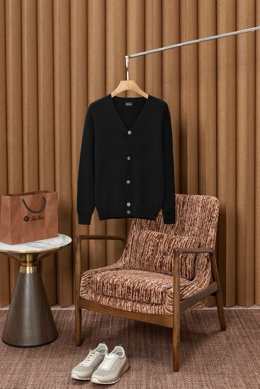 Kiton 남성 V 넥 코튼 카디건 니트 001-174053