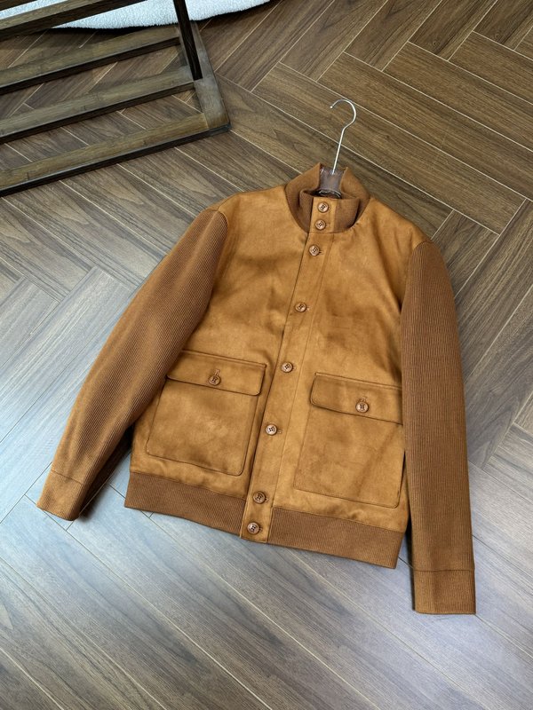 Kiton 남성용 가을 겨울 비즈니스 캐주얼 니트 패딩 001-174055
