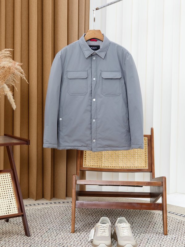 Kiton 가을 겨울 남성용 셔츠 스타일 보온 패딩 재 001-174063