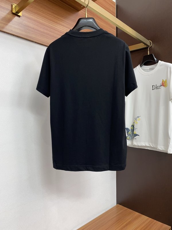 루이비통 남성 순면 핸드페인팅 로고 라운드넥 반팔 티셔 001-174084