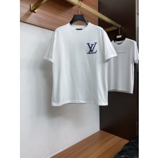 루이비통 남성 코튼 라운드넥 반팔 티셔츠 001-174087