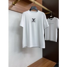 루이비통 남성 머서라이즈드 코튼 라운드넥 반팔 티셔츠 001-174095