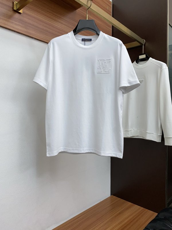 루이비통 남성 순면 라운드넥 반팔 티셔츠 001-174126