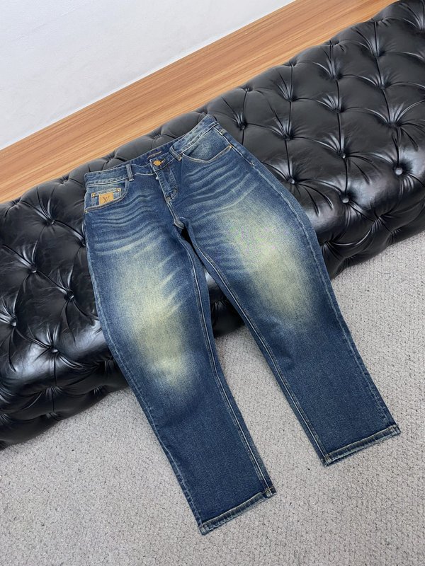 루이비통 남성 슬림 스트레이트 데님 팬츠 001-174177