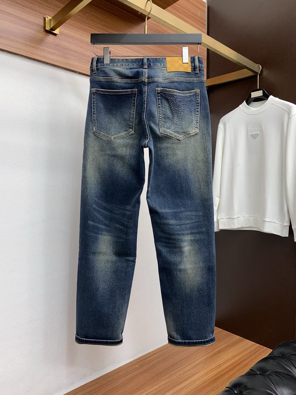 루이비통 남성 슬림 스트레이트 데님 팬츠 001-174177