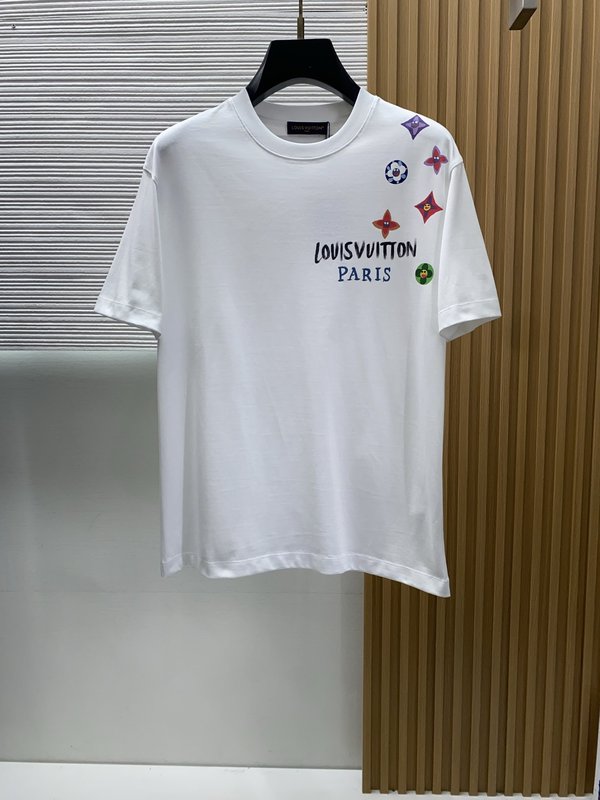 루이비통 남성 머서라이즈드 코튼 반팔 티셔츠 001-174203