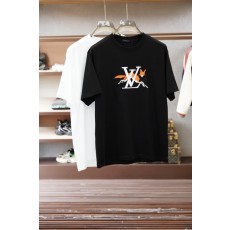 루이비통 남성 순면 라운드넥 반팔 티셔츠 001-174224
