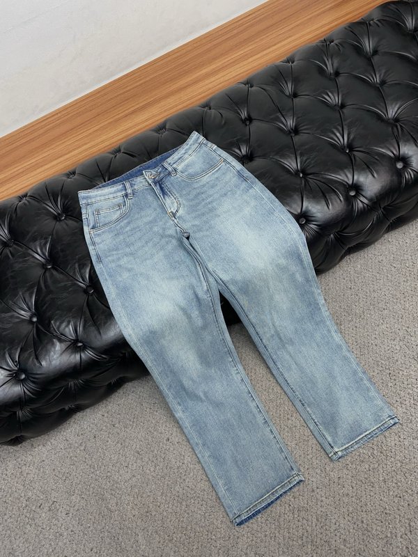 루이비통 남성 슬림핏 워싱 데님 캐주얼 팬츠 001-174246