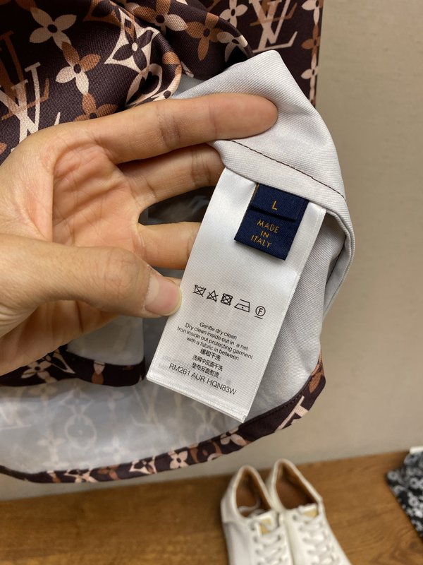 루이비통 모노그램 프린트 롱슬리브 실크 셔츠 001-174249