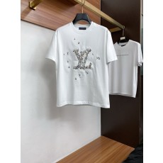 루이비통 남성 머서라이즈드 코튼 반팔 티셔츠 001-174252